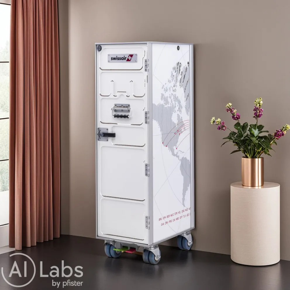Aviatik-Shop Airline Trolley Swissair silber, weiss Discount