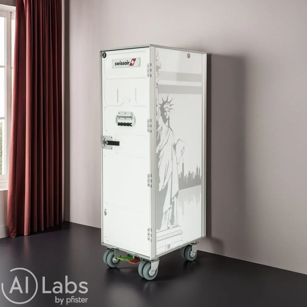 Aviatik-Shop Airline Trolley Swissair silber, weiss Sale