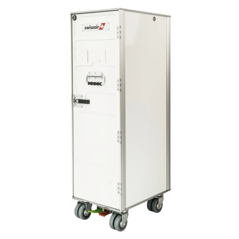 Aviatik-Shop Airline Trolley Swissair silber, weiss Hot