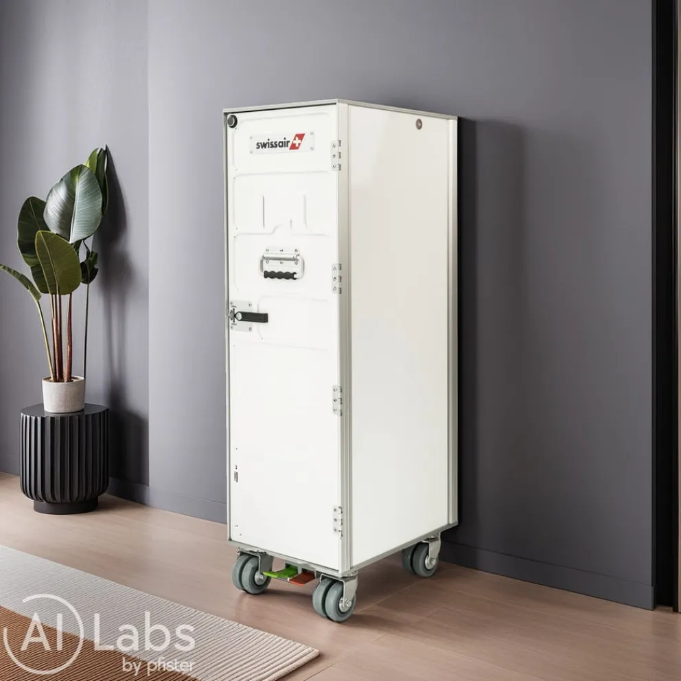 Aviatik-Shop Airline Trolley Swissair silber, weiss Hot
