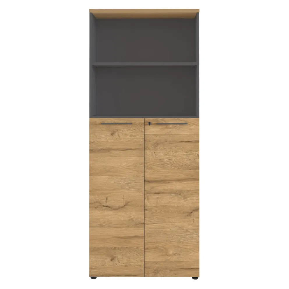 GERMANIA Aktenschrank Agenda dunkelgrau, eichefarbig Outlet