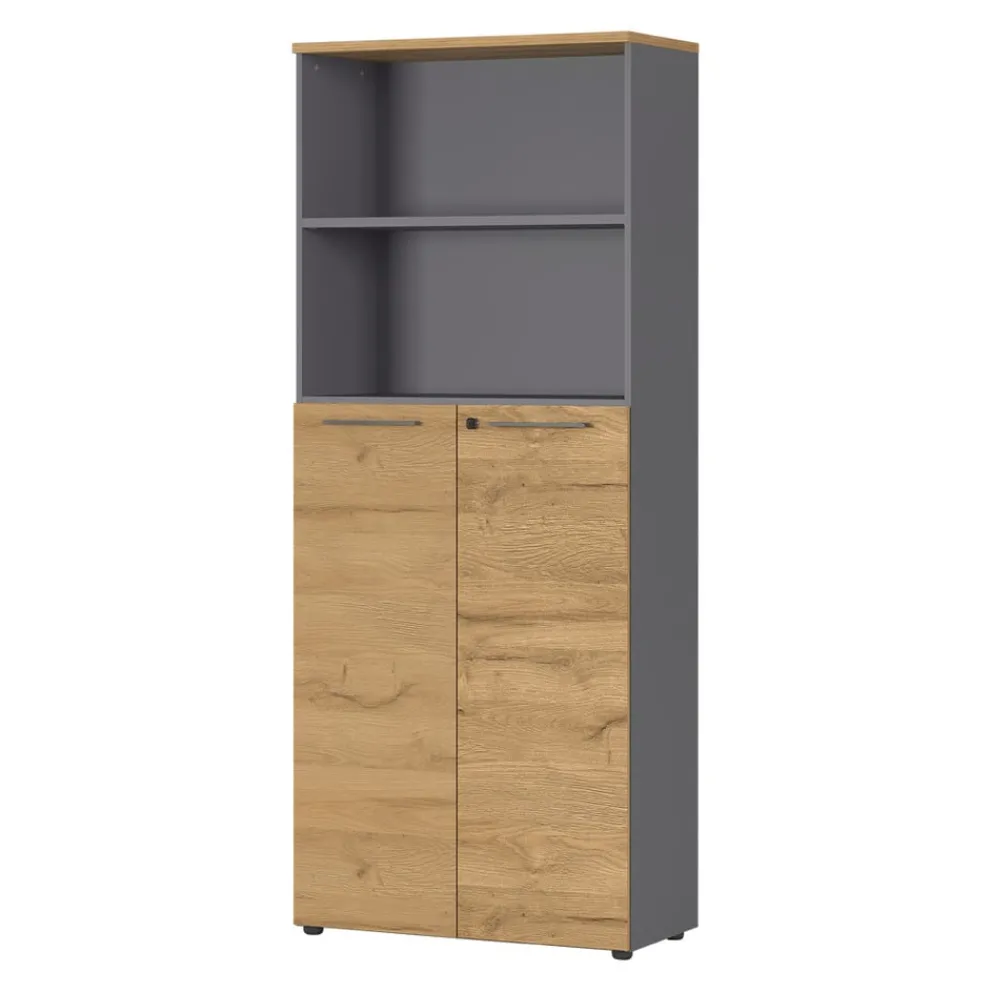 GERMANIA Aktenschrank Agenda dunkelgrau, eichefarbig Outlet
