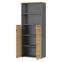 GERMANIA Aktenschrank Agenda dunkelgrau, eichefarbig Outlet