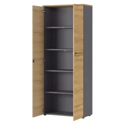 GERMANIA Aktenschrank Agenda dunkelgrau, eichefarbig Clearance