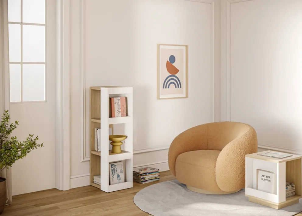 Temahome Anbauregal Ella eichefarbig, weiss Hot