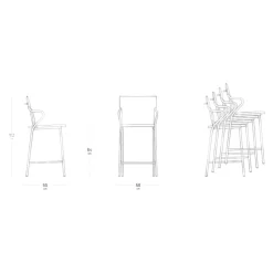 Lafuma Mobilier Armlehnstuhl Ancone granitgrau