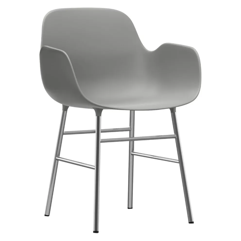 Normann Copenhagen Armlehnstuhl Form chromfarbig, grau Clearance