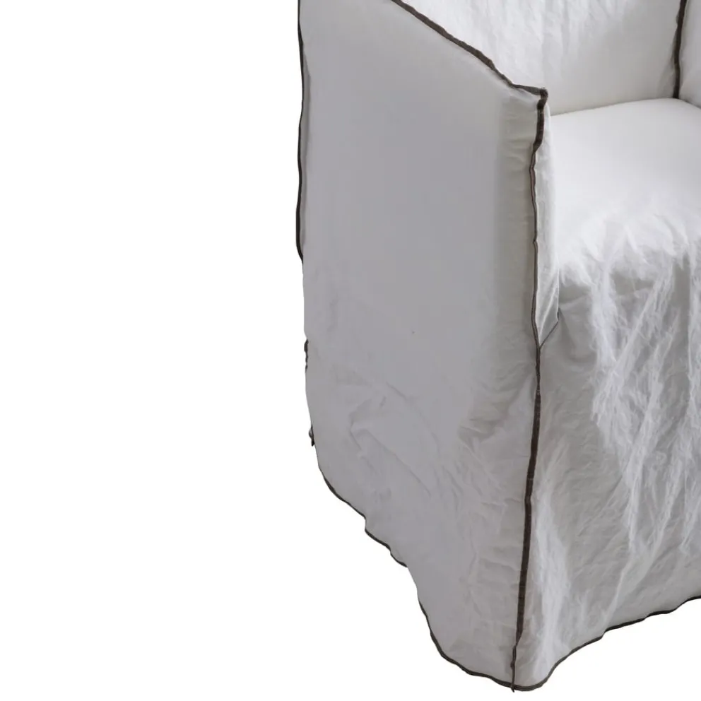 Gervasoni Armlehnstuhl Ghost NATURAL Lino Bianco / Kat. B (1000)