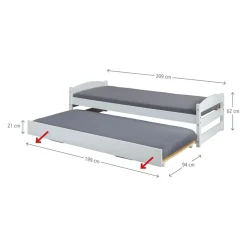 MID.YOU Ausziehbett Vindas weiss Clearance