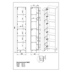 MID.YOU Badschrank Topeka navarra-eiche-nb., weiss