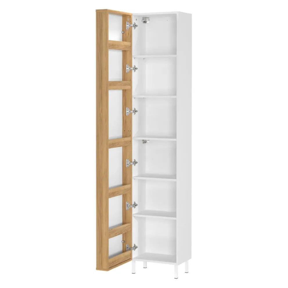 MID.YOU Badschrank Topeka navarra-eiche-nb., weiss