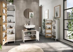 MID.YOU Badschrank Topeka navarra-eiche-nb., weiss