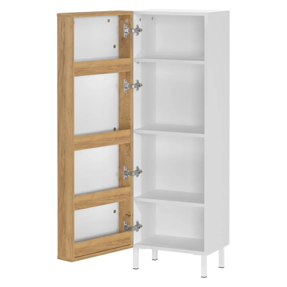 MID.YOU Badschrank Topeka navarra-eiche-nb., weiss Outlet