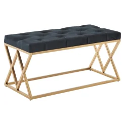 MID.YOU Bank Samt gold, schwarz New