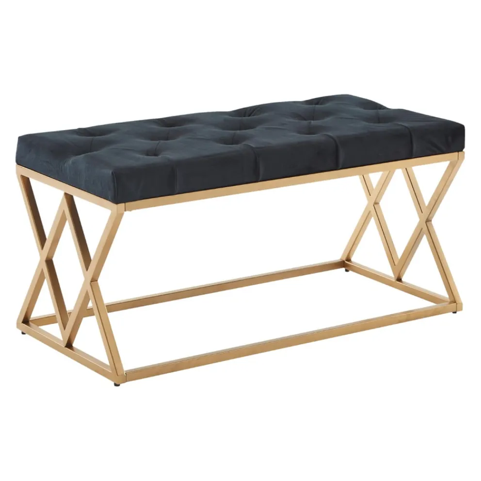 MID.YOU Bank Samt gold, schwarz New