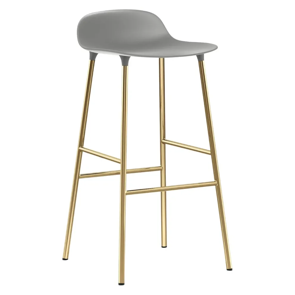Normann Copenhagen Barhocker Form grau, messing Hot