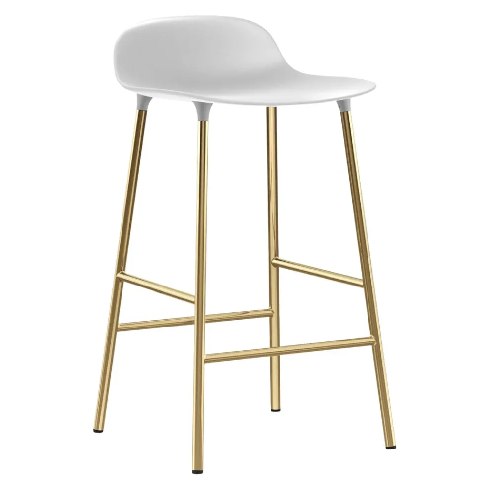 Normann Copenhagen Barhocker Form messing, weiss Best