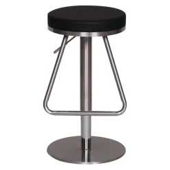 MID.YOU Barhocker Kunstleder schwarz, silber