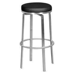 MID.YOU Barhocker Kunstleder schwarz, silber