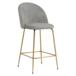MID.YOU Barhocker Samt grau Clearance