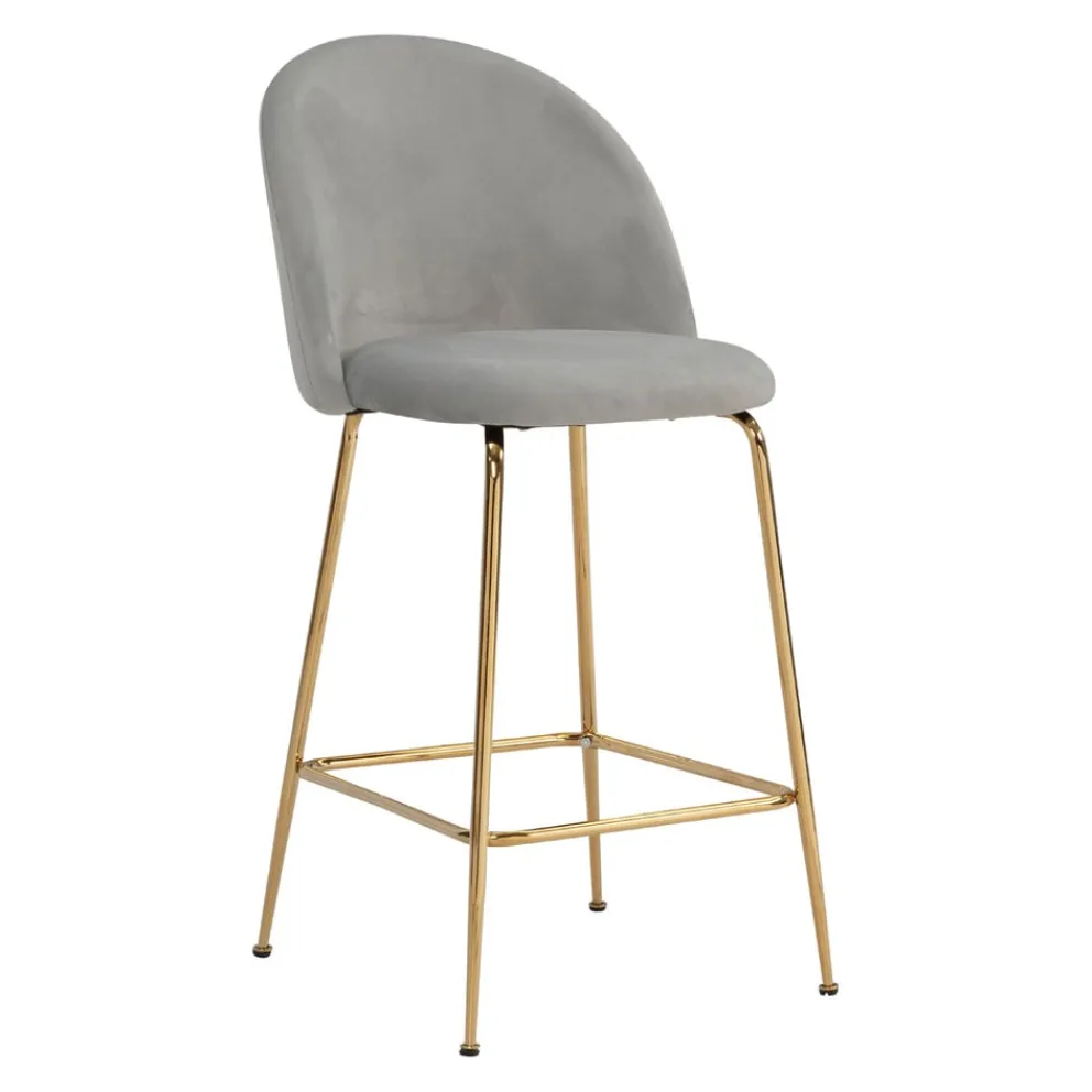 MID.YOU Barhocker Samt grau Clearance