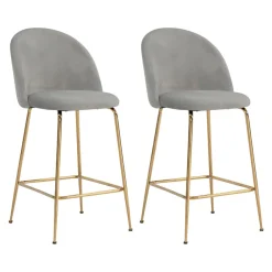 MID.YOU Barhocker Samt grau Clearance