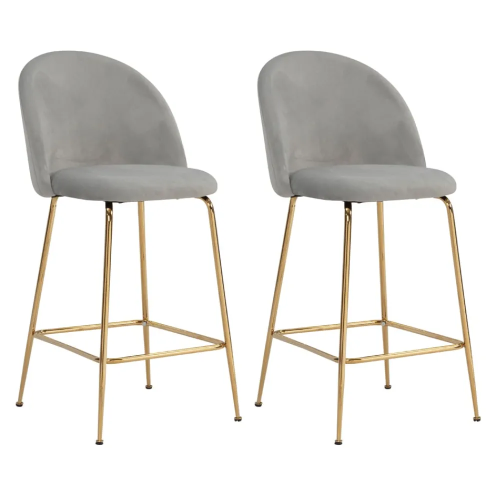 MID.YOU Barhocker Samt grau Clearance