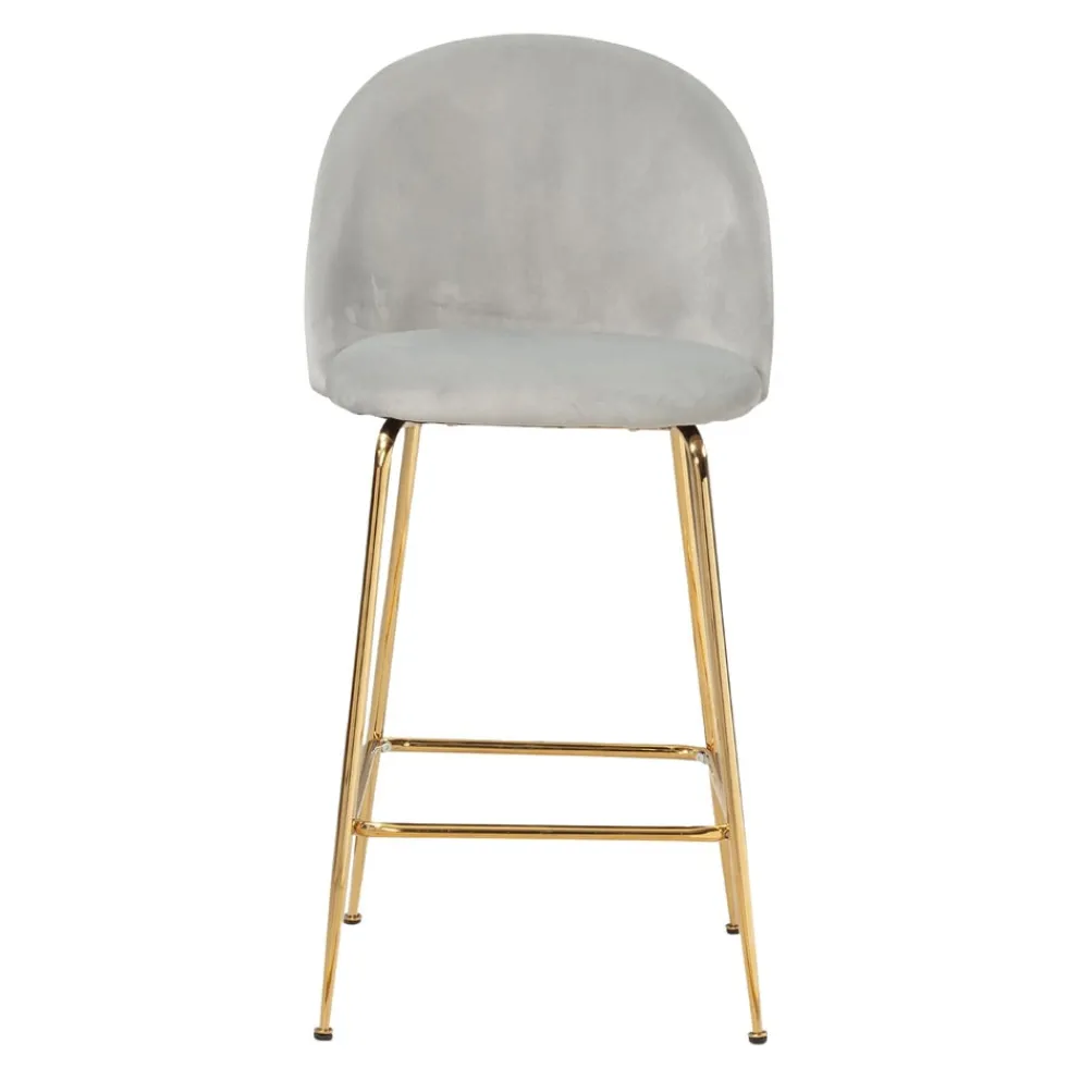 MID.YOU Barhocker Samt grau Clearance