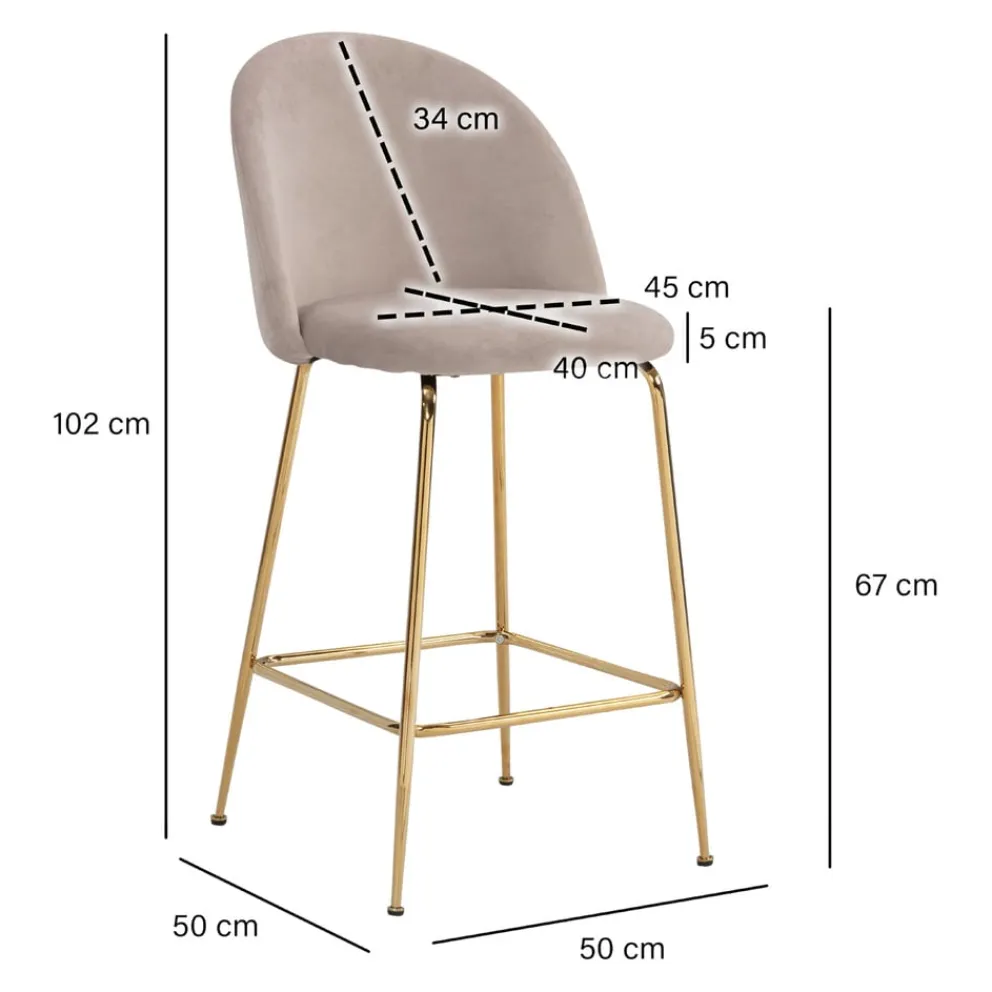 MID.YOU Barhocker Samt beige