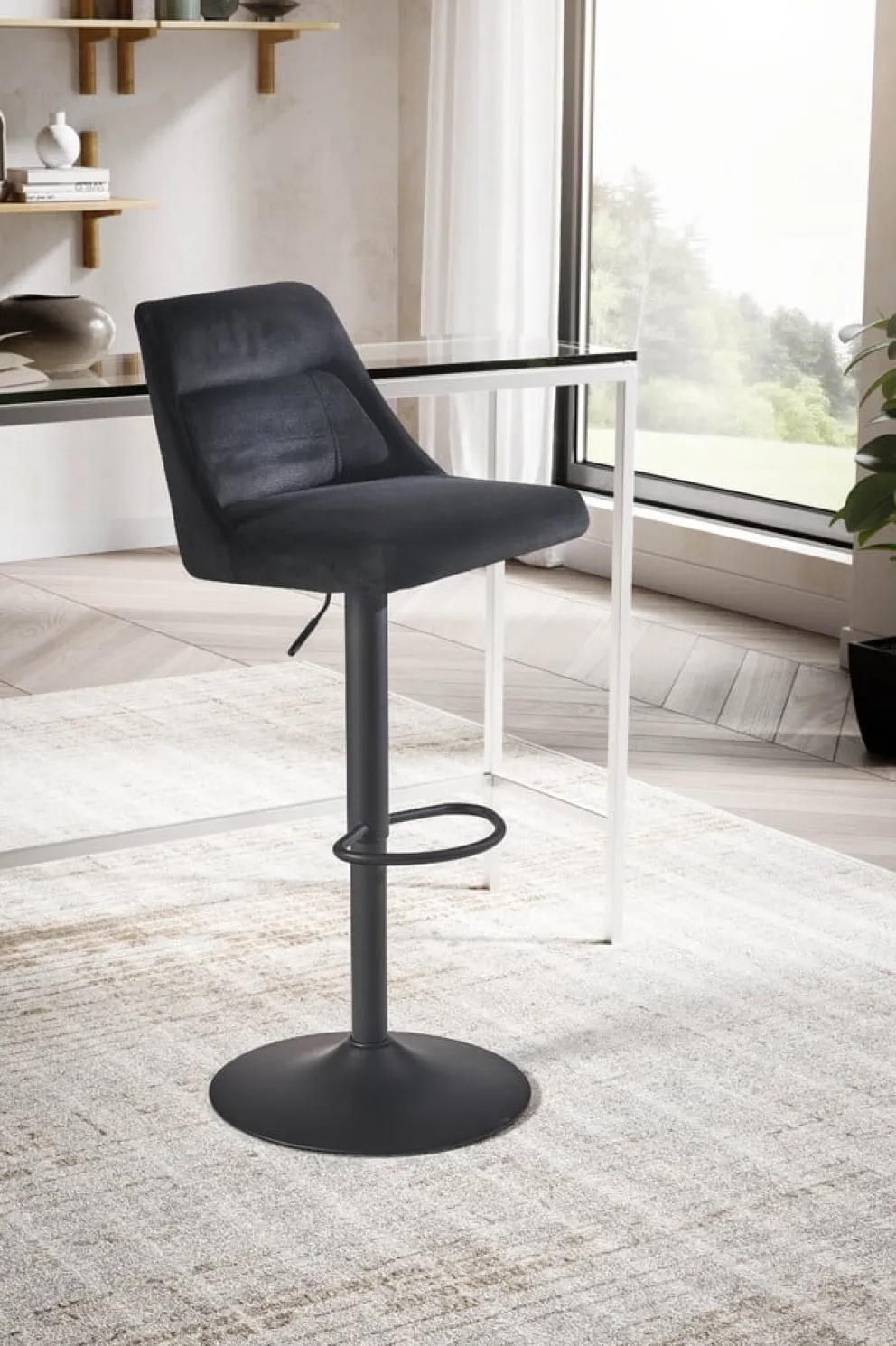MID.YOU Barhocker Samt schwarz Hot