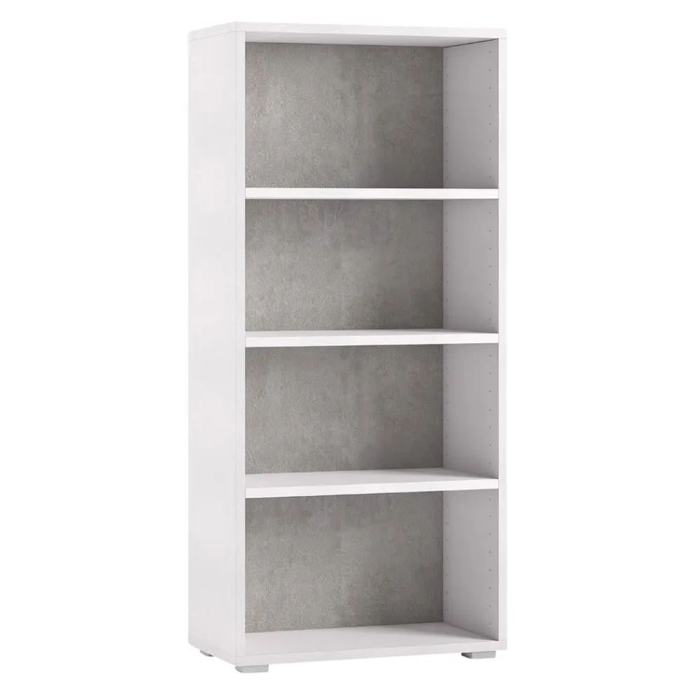 Sikelia Bücherregal Living betongrau, weiss Discount
