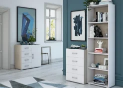 Sikelia Bücherregal Living sandbraun, weiss Clearance