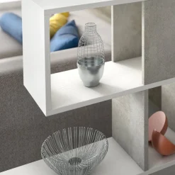 Sikelia Bücherregal Living betongrau, weiss Outlet