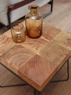 MID.YOU Beistelltisch Akazie hellbraun, schwarz Best