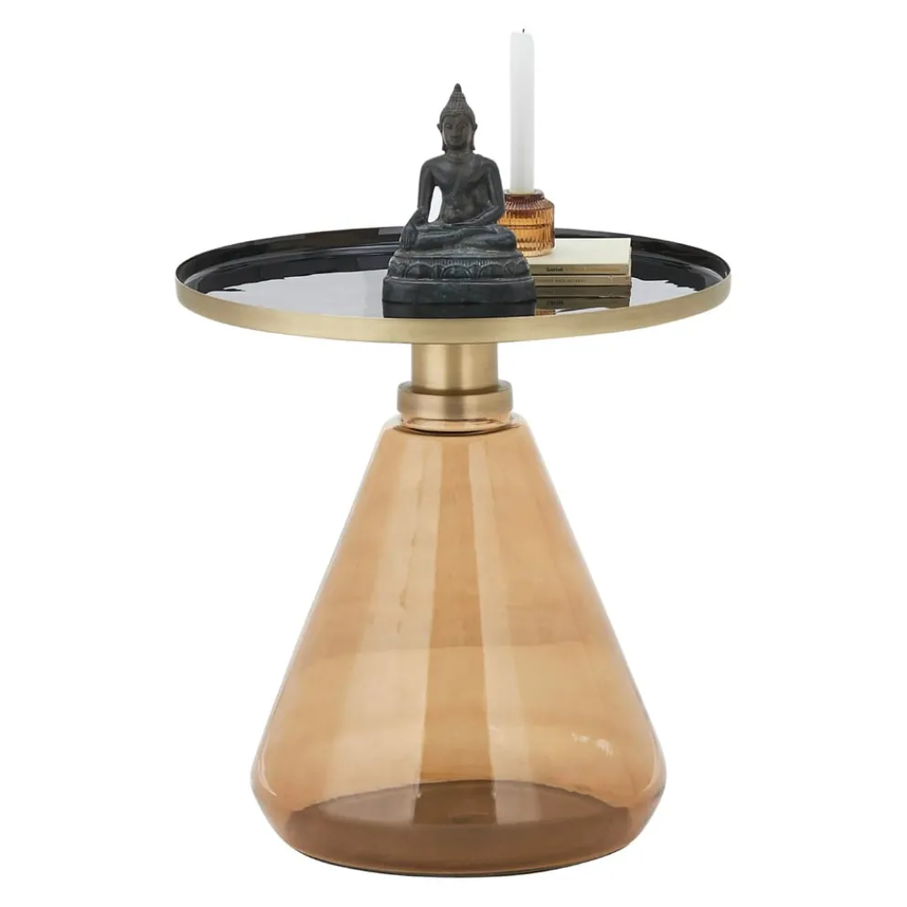 Johann Jakob Beistelltisch Joy braun, gold, schwarz, transparent New
