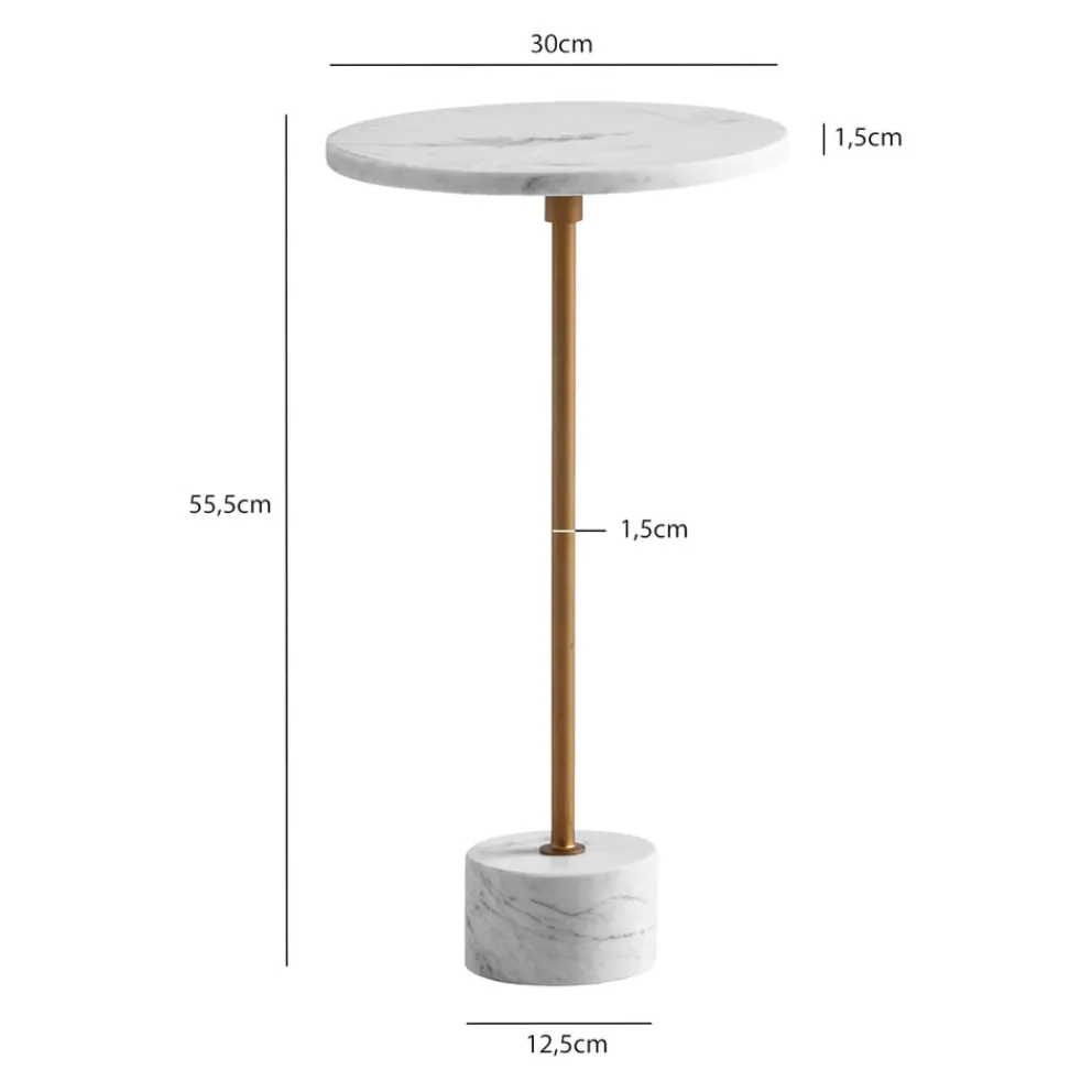 MID.YOU Beistelltisch Marmor weiss Sale