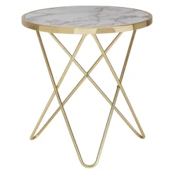 MID.YOU Beistelltisch Marmor gold, weiss Hot