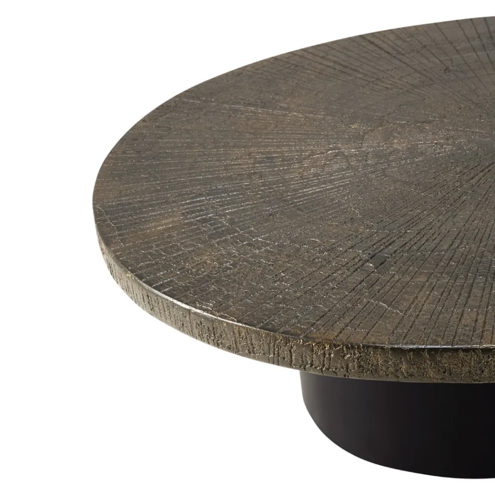 Ethnicraft Beistelltisch Slice gold, schwarz