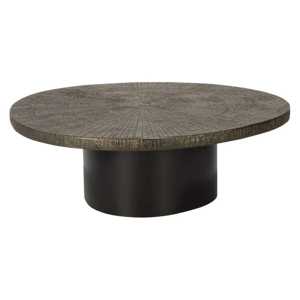 Ethnicraft Beistelltisch Slice gold, schwarz