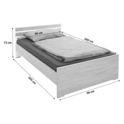 MID.YOU Bett Cariba-3767 eichefarbig, weiss