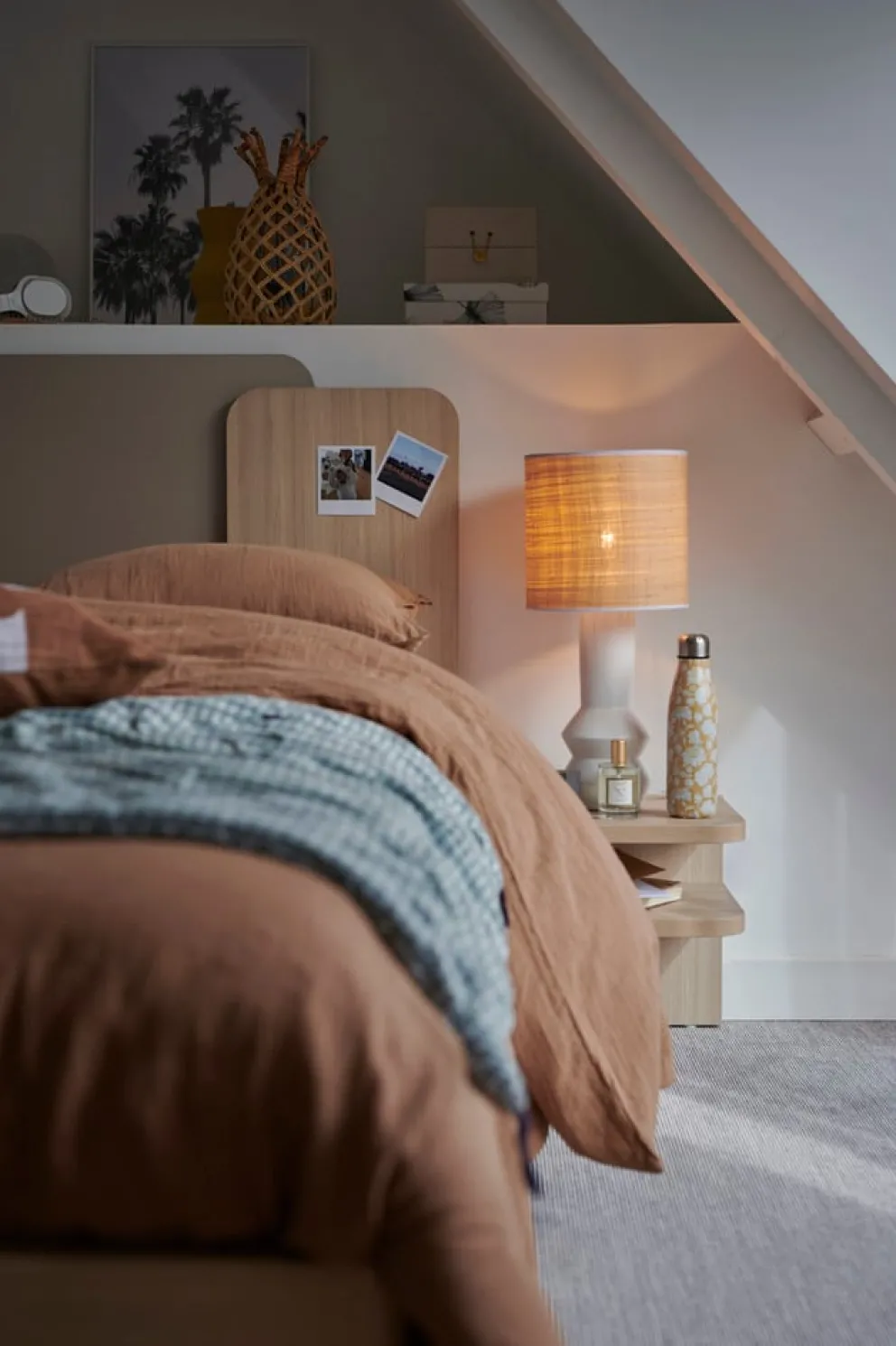 Gautier Bett Dimix eichefarbig, graubeige Hot