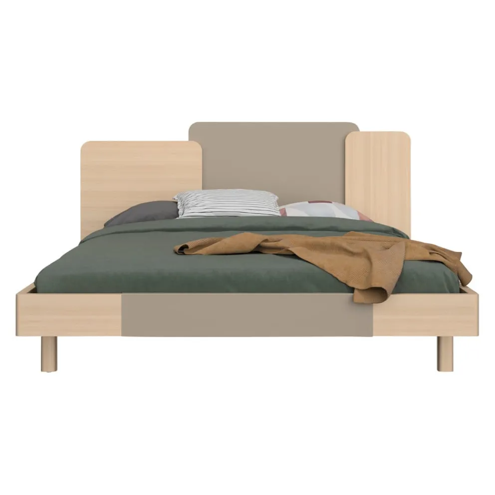 Gautier Bett Dimix eichefarbig, graubeige Hot