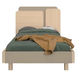 Gautier Bett Dimix eichefarbig, graubeige Hot