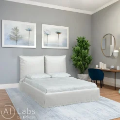Gervasoni Bett Double NATURAL Lino Bianco / Kat. B (1000)