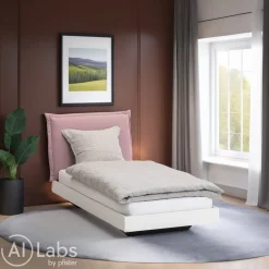 PAIDI Bett Home Base rosa, weiss