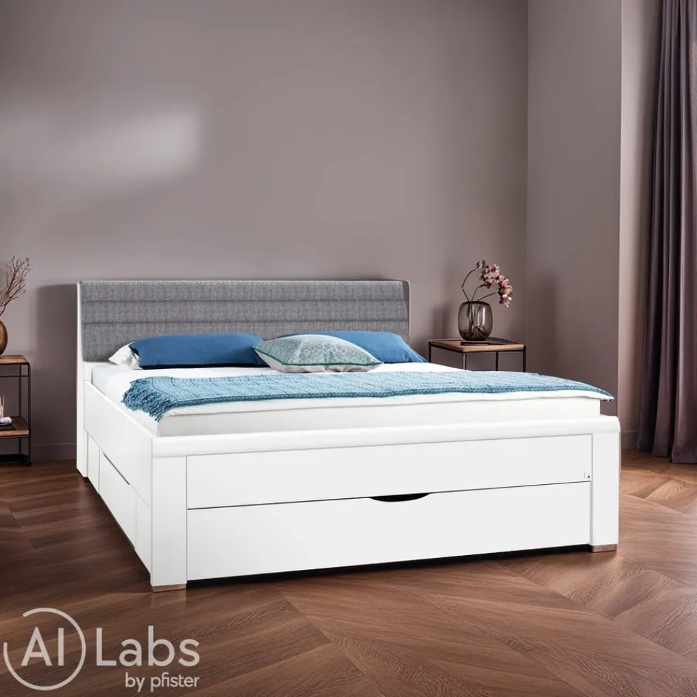 Xora Bett Lindau-201 grau, weiss New