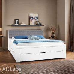 Xora Bett Lindau-201 grau, weiss New