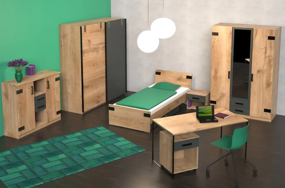 MID.YOU Bett Liverpool-201 eichefarbig, graphitschwarz Online