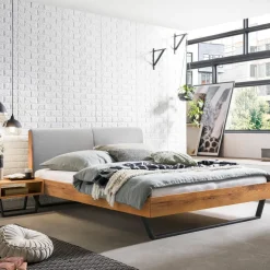 HASENA Bett Pietro 99 Wildeiche natur, Pepe grey 335 Hot