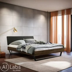 HASENA Bett Sariano Nussbaum geölt-82 New